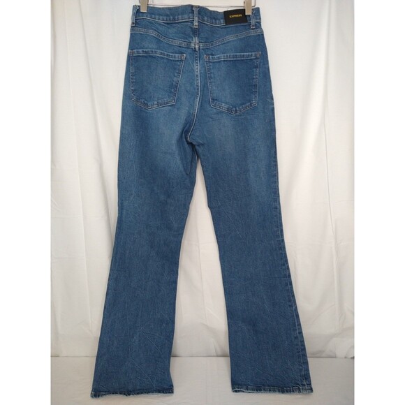 Express 90's Boot High Rise Women's sz 4R Medium/Dark Wash Blue Denim jeans y2k - Picture 2 of 11
